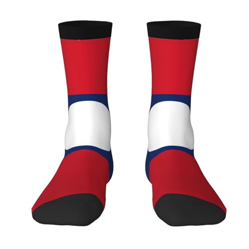 ZQYTGFDC Chaussettes longues respirantes avec motif drapeau du Laos Unisexe