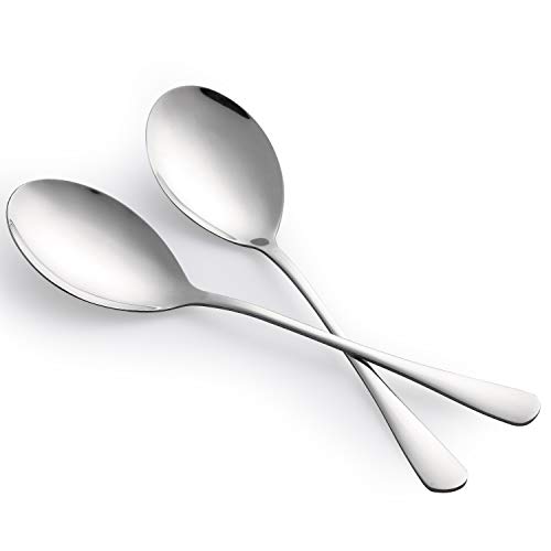 COLORCOWRY Serving Spoons Stainless Steel 2-Pack 98 Inch Large Serving Utensil Buffet Serving Spoons for Party Banquet Dinner Catering Dishwasher Safe