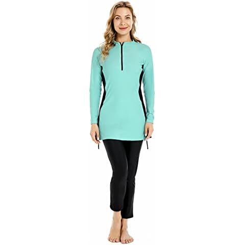 BlueSnow Muslim Swimsuit for Women Full Cover Muslim Modest Swimwear Islamic Beachwear Swimming Burkini Swim Suit (M, Y3) Cover