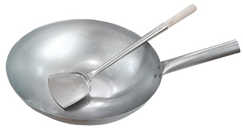Wok estilo Hong Kong 14" acero carbono + pala 17" miniatura 1