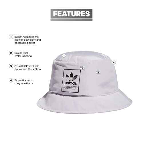 Adidas Originals Packable Bucket Hat, Silver Dawn Grey/Black, One Size #TOP1