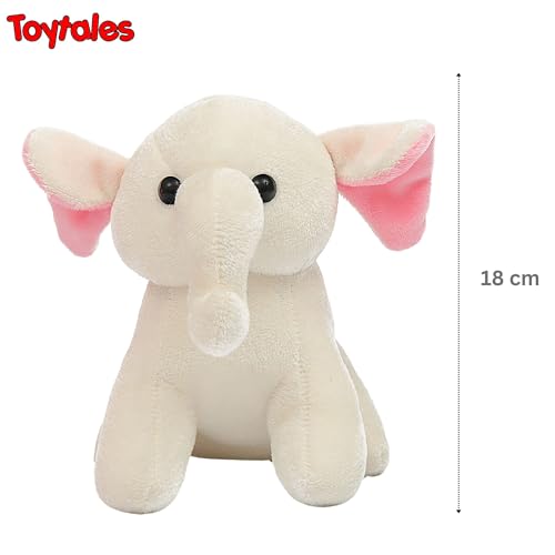 Image of TOYTALES Stuffed Baby ElephantCute Hanging Plush Soft Toy for Girls & Boys | Stuffed Animal Soft Toy for Kids| Small Size Cute Plush Huggable Toy (Color May Vary)