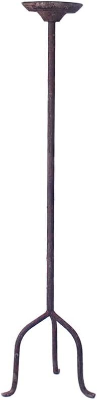 Vintage Rust Iron Floor Candelabra,Distressed Tall Candlestick Holder for Wedding, Dinning, Party,33.4" H