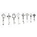 LolliBeads (TM) Antiqued Silver Plated Assorted Key Charm Set Necklace Pendant, Victorian Filigree Heart Royal Key (40 Pcs)