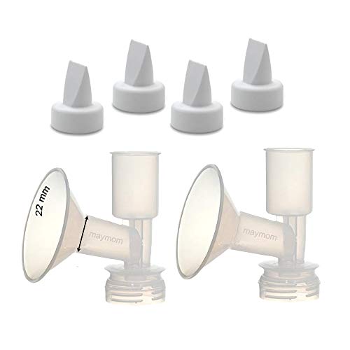 Image of Maymom Non-Insert, One-Piece Small Flange Kit Compatible with Ameda Purely Yours, Ultra Breastpump (Flange 22 mm), with Duckbill; Not Original Ameda Flange or Duckbill