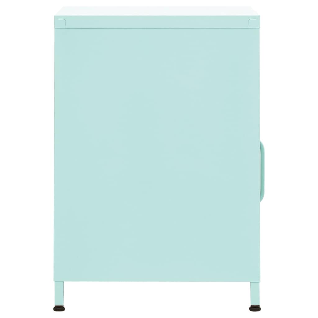 Nachttische 2er Set Minzgrün 35x35x51 cm Stahl Beistelltisch Schlafzimmerschrank Organizer Schlafzimmer modern platzsparend