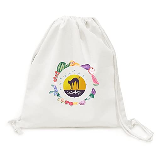 Sac en tissu Halloween pliable chat d'horreur : grand cabas courses légumes à sangle solide