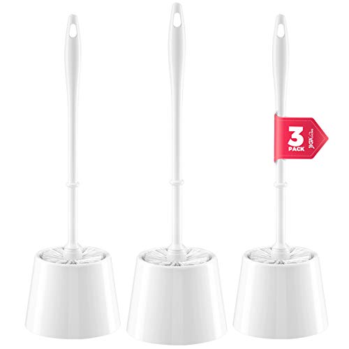 JIGA Toilet Bowl Brush and Holder, White, 3 Pack by JIGA - Used condition - US$12.49
