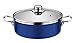 Monix Cobalto - Cacerola baja 20 cm de acero esmaltado azul con antiadherente Teflon® Classic.