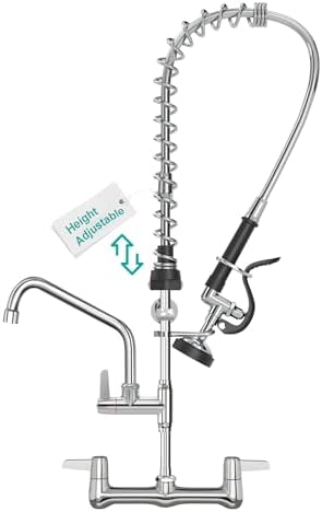 Commercial Faucet with Pre-Rinse Sprayer : 8 inch Center Commerci...