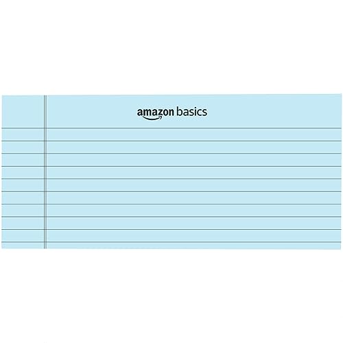 Image of amazon basics Wide Ruled 10.5x8.5 - Inch 50-Sheet Lined Writing Note Pad, Blue - Pack of 12