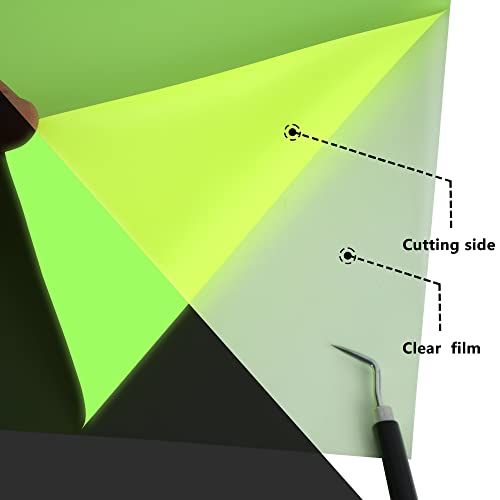 Image of HTVVETUR Glow in The Dark HTV Heat Transfer Vinyl Roll 12 Inch by 5 Feet Iron on DIY for T-Shirt PU Stretch Elastic HTV Vinyl (Dark in Glow Yellow, 5FT)