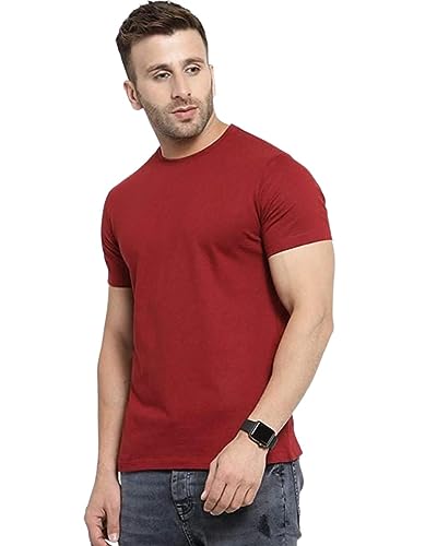 Image of Lifestyle Men's Regular Fit Casual Solid Short Sleeve 100% Polyester Dry Fit Crew Neck T-Shirt