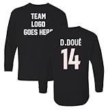 D. Doue-Inspired 14 Jersey Style - Paris Tribute Youth Long Sleeve T-Shirt (Black, Youth Small)