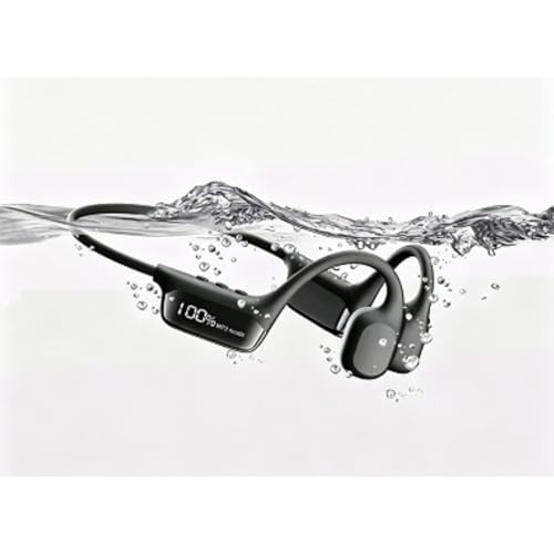 ZWOIVHE Sekoda Bone Conduction Headphones,Cascos Conduccion Osea Inalambricos con Micrófono,Auriculares Conducción Ósea Bluetooth 5.4 IPX8 Resistente Al Agua,Nadar, Correr, Ciclismo (Negro)