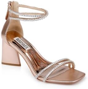 Badgley Mischka Women's Lillie Crystal Dual-strapped Block Heels