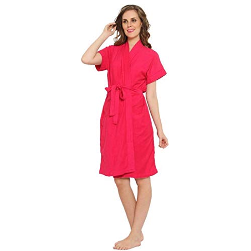 Image of bathrobes terry cotton free size bathrobe for women, bathsuit fit up to 42 inches chest size ladies - Dark Rani bathrobe