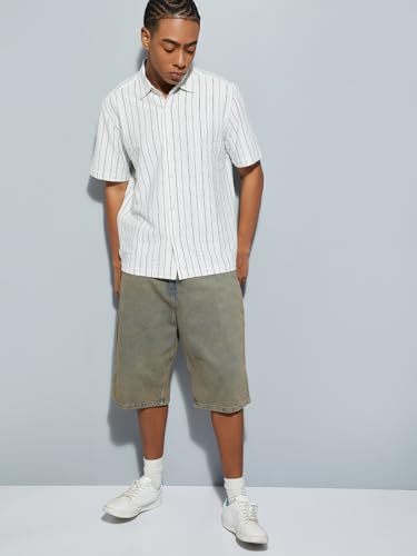 Image of Max URB N Men Striped Relaxed Fit Resort Shirt