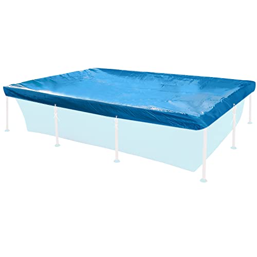 Poolabdeckung rechteckig für Frame Pool 300x200cm - mit Fixierseilen - 110g/m² PE - Wasserdicht - UV-stabil - Poolabdeckplane Stahlrahmenpool Cover Swimmingpool Poolzubehör Planschbecken
