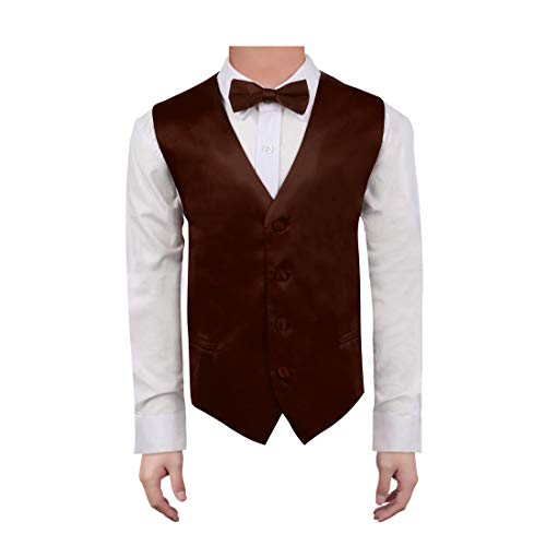 Dan Smith Men's Fashion Multiple Plain Boys Vest Bow Tie for Age 6-16