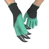 YXuan Garden Elf Gloves with Claws，Waterproof and Breathable Garden Gloves， All in One Gardening Tool, for Digging, Planting, Protect Nails and Fingers, Best Gardening Gifts for Women and Men (Green)