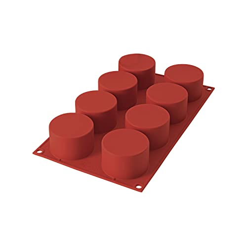 Silikomart 26.119.00.0060 SF119 Moule Forme Cylindre 8 Cavités Silicone Terre Cuite