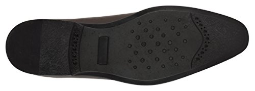 Image of Auserio Men Brown Leather Formal