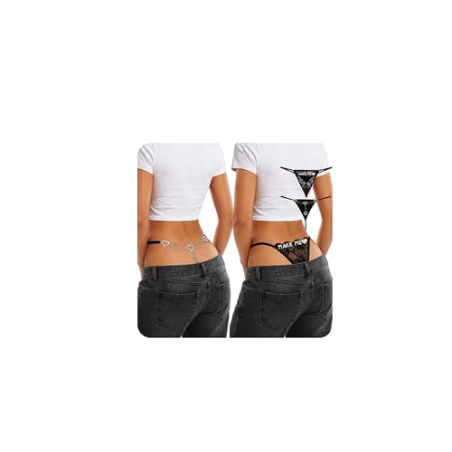 Image of Chain Thong Underwear for Women, Adjustable Rhinestone Panties