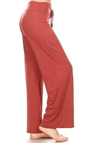Image of Leggings Depot Women's Wide Leg Drawstring Pajama Pants for Lounge, Sleep