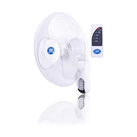 Prem-i-air White 16 Inch (40 cm) Powerful Oscillating Cooling Wall Fan with 3 Airflow Speed Settings, Oscillating Function, Remote Control and Quiet Operation For Use in Homes and Offices Cover