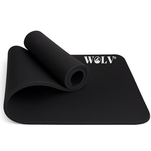 Tapis de yoga antidérapant WOLV doux pour les articulations avec mousse NBR extra épaisse