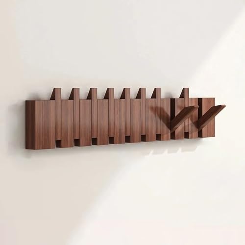 DAZSIAZ Porte-manteau Mural en Bois, Crochet Mural Rabattable en Forme de Touches de Piano, Bois de Hêtre, Cintre Gain de Place pour Manteaux, Sacs et...