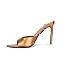 LOVEHEYNEW Women's Leather Pointed Toe Stilettos Heeled Sandals Fashion Sexy Open Toe Slip On Backless High Heels Slides for Party Prom Date Dress Shoes (gold,9)