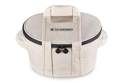 Image of Le Creuset Large Round Tote Bag, Ecru | Large Fits 7.25 qt. or 9 qt.Round Dutch Oven