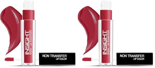 Image of INSIGHT Non Transfer Liquid Lipstick- Red Premiere| Waterproof| Matte Finish| Transfer & Smudge Proof| Lightweight| 12 Hr Wear| Highly Pigmented 4 ml (Pack of 2)