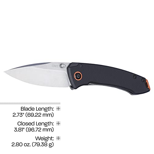 Crkt Tuna Compact Edc Pocket Knife: Everyday Carry Plain Edge Folder, Ikbs Ball Bearings, Thumb Stud Open, Frame Lock With G10 Handle 2522 #TOP5