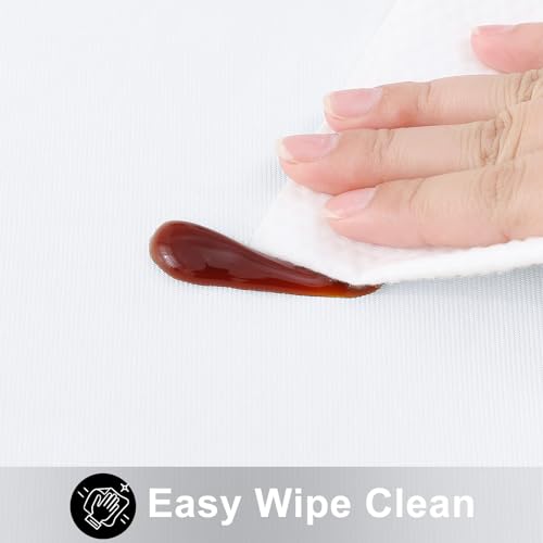 Smiry Rectangle Table Cloth 52x70 Inch, Waterproof Wipeable Vinyl Tablecloths Protector, Oil Spill Proof Plastic Table Cover for Dining, Picnic, Camping, Outdoor, White by Smiry - Image 5