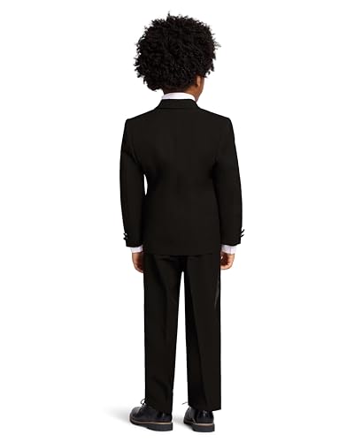 Image of Nautica Boys' 4-Piece Tuxedo Suit Set with Jacket, Pants, Dress Shirt & Bow Tie for Weddings & Special Occasions