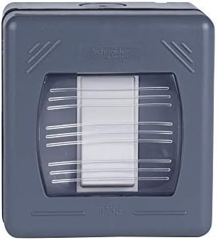 Schneider Electric Exclusive Weatherproof - Outdoor Single 2 Way Switch, IP55 Rated, 10AX, GWP1612, Grey