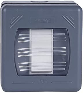 Schneider Electric Exclusive Weatherproof - Outdoor Single 2 Way Switch, IP55 Rated, 10AX, GWP1612, Grey