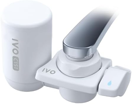 IVO Tap Water Filter System for Standard Faucets – 4-Stages with NSF-Approved Microfiltration Technology – Removes Chlorine, Rust, Sediments and Microscopic Contaminants – Retains Healthy Minerals