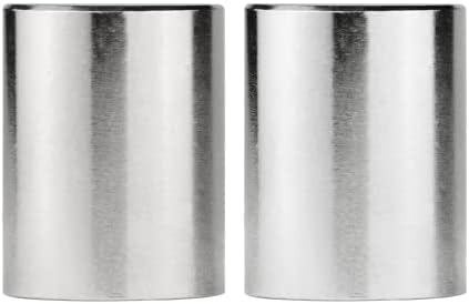 Lamp Finials 2-Pack (Silver Cylinder, 5/8" Tall), Secure Lampshade to Table/Floor Lamps, Decorative Matching Solid Metal Replacement Finial Set, 1/4-27 IPS Pipe Compatible, American Small Business
