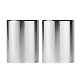 Lamp Finials 2-Pack (Silver Cylinder, 5/8' Tall), Secure Lampshade to Table/Floor Lamps, Decorative Matching Solid Metal Replacement Finial Set, 1/4-27 IPS Pipe Compatible, American Small Business