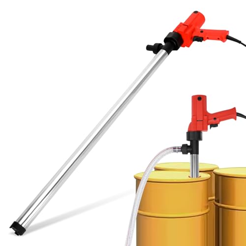 Image of 2480W Electric Fuel Transfer Barrel Pump, 110V High Power, Equipped with 91CM Stainless Steel Transfer Pipe and 2M Steel Wire Hose, Suitable for Oil, Lubricating Oil, Water Micro Viscous Liquids