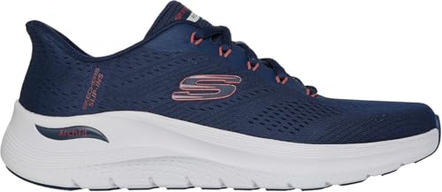 Skechers - Mens Arch Fit 2.0 - Lestur Slip On Shoes, Color Navy/Red, Size: 8.5 XW US4