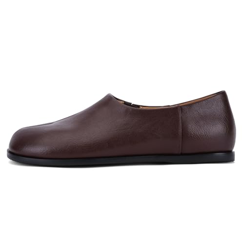 Image of UBWDU Split Toe Shoes Tabi Shoes Women Wide Width Round Toe Ballet Flats for Women