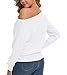 Feiersi Women’s Casual Long Sleeve Crew Neck Knitted Pullover Sweaters Tops (White,Medium)
