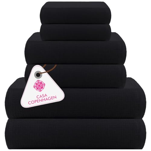 Miniatura 7 de Casa Copenhagen Juego de 6 Toallas de baño, 600 g/m², Negro