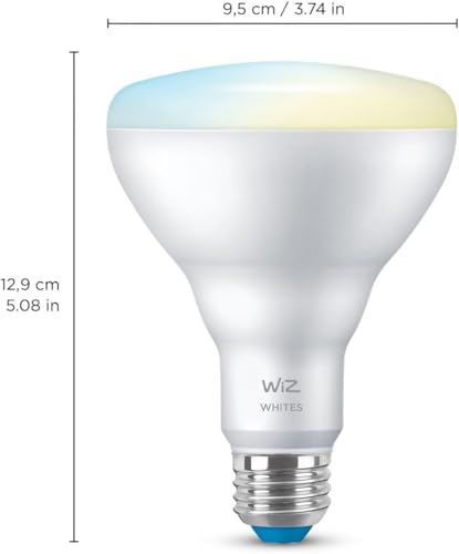 Image of WiZ 65W BR30 Tunable White LED Smart Bulb - Pack of 1 - E26- Indoor - Connects to Your Existing Wi-Fi - Control with Voice or App + Activate with Motion - Matter Compatible