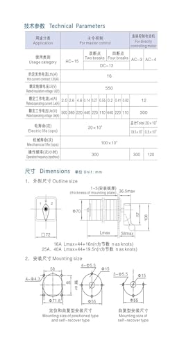 Interruptor de leva LW5-40/6 selector rotativo de transferencia 40A 690V trifásico 3
